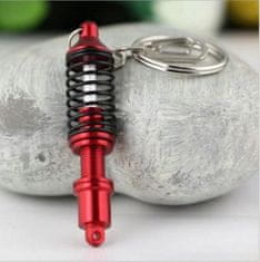 INNA Klíčenka Moto kroužek na klíče pro jezdce s přívěskem tlumiče nárazů barva červená