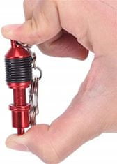 INNA Klíčenka Moto kroužek na klíče pro jezdce s přívěskem tlumiče nárazů barva červená
