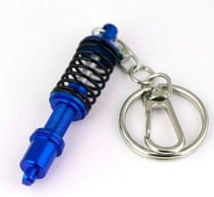 INNA Klíčenka Moto kroužek na klíče pro jezdce s přívěskem tlumiče nárazů modrá barva