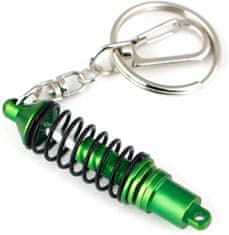 INNA Klíčenka Moto kroužek na klíče pro jezdce s přívěskem tlumiče nárazů zelená barva