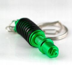 INNA Klíčenka Moto kroužek na klíče pro jezdce s přívěskem tlumiče nárazů zelená barva