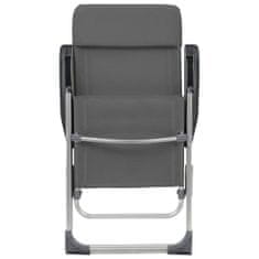 Vidaxl Skládací kempingové židle 2 ks šedé hliníkové