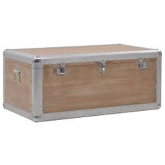 Vidaxl Úložný box z masivního jedlového dřeva 91 x 52 x 40 cm hnědý