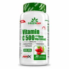 Amix Nutrition GreenDay Vitamin C 500 mg s extraktem z šípků, 60 kapslí