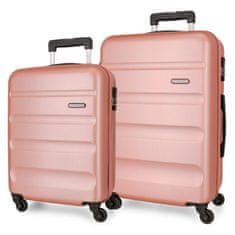 Joummabags Sada ABS cestovních kufrů ROLL ROAD FLEX Nude, 55-65cm, 584956C