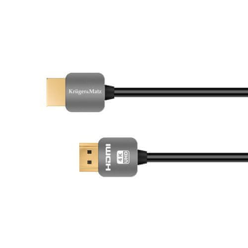 Krüger&Matz Kabel HDMI - zástrčka HDMI (AA) 1,8 m Kruger & Matz 4K šedá KM0329