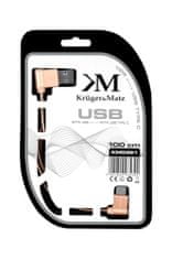 Krüger&Matz Kabel USB - úhlová zástrčka typu C 1m 3A Kruger & Matz růžová KM0361