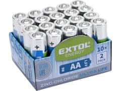 Extol Energy Baterie zink-chloridové, 20ks, 1,5V AA (R6)