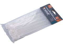 Extol Premium Pásky stahovací na kabely bílé, 140x3,6mm, 100ks, nylon PA66