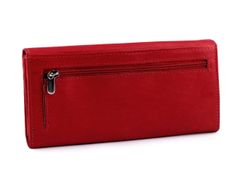 Kraftika 1 ks červená dámská kožená peněženka 9x18 cm