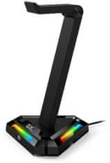 Genius GX-UH100/ stojan na headset/ RGB/ USB hub (2x USB, 2x USB-C)