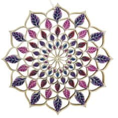 AMADEA Dřevěná dekorace mandala barevná 9 cm