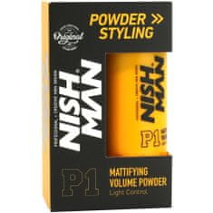 NISHMAN Hair Styling Powder Light Control - Puder pro styling vlasů,Umožňuje přesnou aplikaci a dokonalé oddělení pramenů, 20g