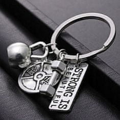 INNA Klíčenka přívěsek na klíče pro nadšence do posilovny barva stříbrná