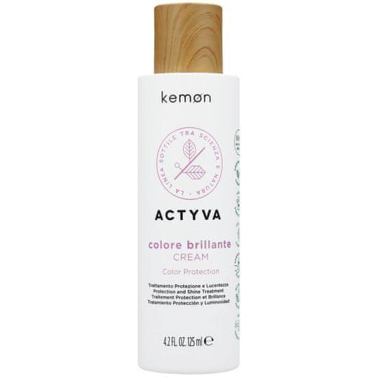 Kemon Actyva Colore Brillante - Krém pro barvené vlasy, chrání barvu vlasů před vyblednutím, dodává vlasům zářivý lesk, 125ml