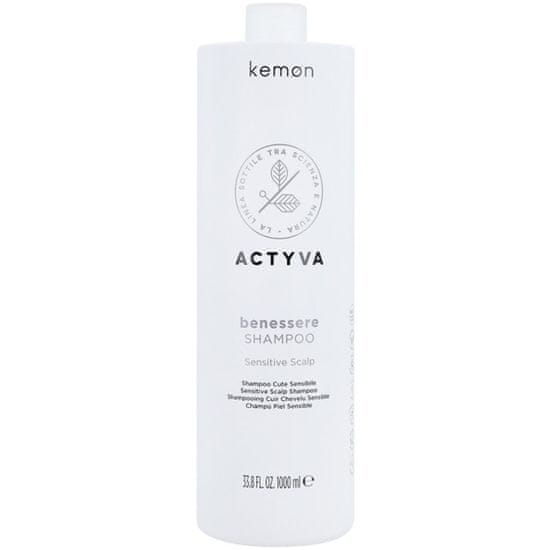 Kemon Actyva Bennessere Sensitive Scalp - šampon pro citlivou pleť, zklidňuje podráždění vlasové pokožky, obnovuje přirozenou rovnováhu pleti, 1000ml