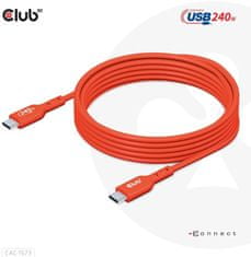 Club 3D kabel USB-C, Data 480Mb,PD 240W(48V/5A) EPR, M/M, 2m
