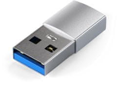 Satechi adaptér USB-A - USB-C, M/F, stříbrná