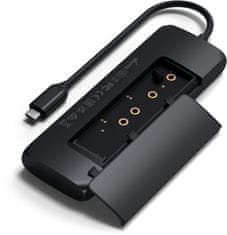 Satechi Aluminium USB-C Hybrid Multiport adapter, SSD Enclosure, HDMI 4K, 2 x USB-A 3.1 Gen 2, černá