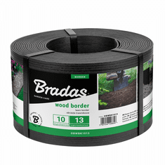 Bradas Obruba záhonů WOOD BORDER, černá 130mm x 2.8mm x 10m BR-OBWBK1013