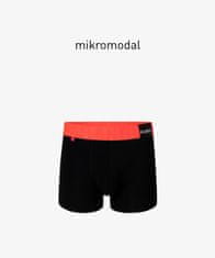 ATLANTIC Pánské boxerky PREMIUM s mikromodal - černé/oranžové Velikost: S
