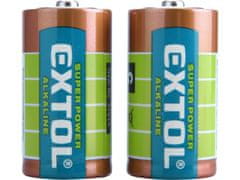 Extol Energy Baterie alkalické, 2ks, 1,5V C (LR14)