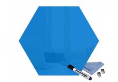 Glasdekor Magnetická skleněná tabule hexagon 40x34,5cm - Barva: Nebesky modrá