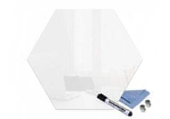 Glasdekor Magnetická skleněná tabule hexagon 40x34,5cm - Barva: Nebesky modrá