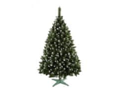 eoshop Stromek JEDLE umělý vánoční s bílými konci + stojan 160cm