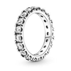 Pandora Třpytivý stříbrný prsten s čirými krystaly Timeless 190050C01 (Obvod 56 mm)