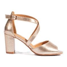 Vinceza Zlaté dámské sandály na podpatku velikost 36