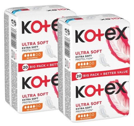 Levně Kotex Ultra Soft Normal 2 x 20 ks
