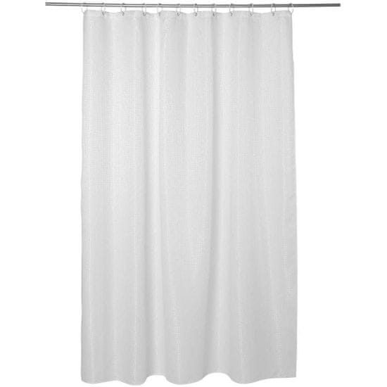 5five Bílý sprchový závěs z polyestru ABELIE, 180x200 cm