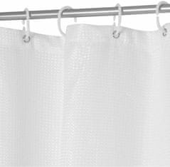 5five Bílý sprchový závěs z polyestru ABELIE, 180x200 cm