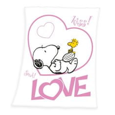 Herding Fleece deka Snoopy Love Polyester, 130/170 cm