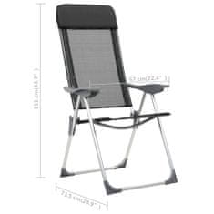 Vidaxl Skládací kempingové židle z hliníku 2 ks černé