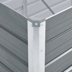 Vidaxl Vyvýšený záhon pozinkovaná ocel 240 x 80 x 45 cm šedý