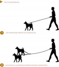 Noah Flexibilní nastavitelné dvojité vodítko pro psy