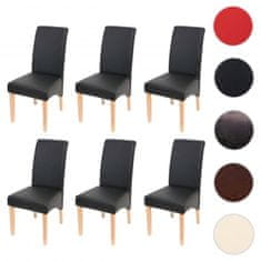MCW Sada 6 židlí do jídelny Kuchyňská židle Židle M37 ~ umělá kůže matná, černá, světlé nohy