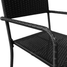 Vidaxl Zahradní jídelní židle 2 ks černé polyratan