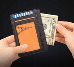 Korbi Černá pánská kožená peněženka, ochrana RFID, horizontální, elegantní, karty, 10,5x7,9x1,5 cm