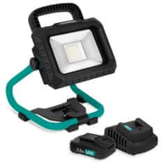 VONROC Akumulátorové pracovní světlo LED 20V - 1800 lumenů | Včetně 2 x 2,0Ah baterie a rychlonabíječky 