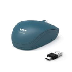 Port Designs PORT CONNECT Wireless COLLECTION, bezdrátová myš, USB-A a USB-C dongle, 2.4Ghz, 1600DPI, safírová