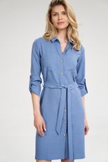 Figl Dámské košilové šaty Aramour M701 nebesky modrá S