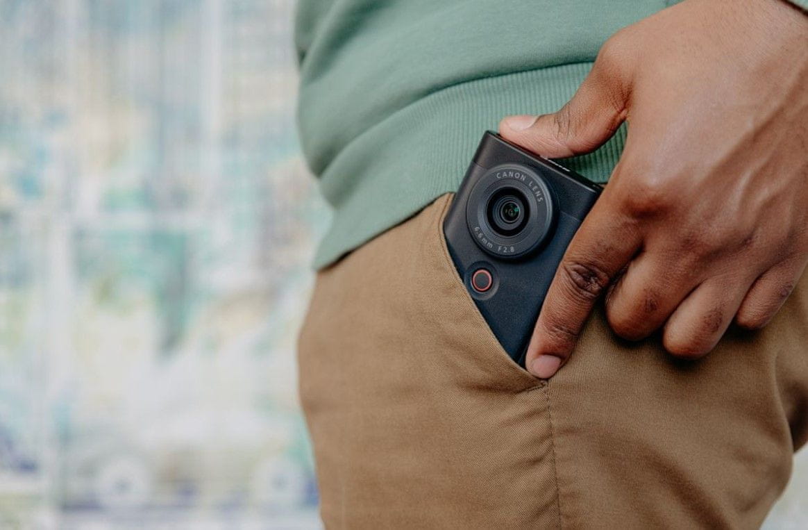  moderní vlog kamera canon powershot v10 skvělé záběry Bluetooth wifi usb lion baterie 
