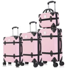 SEMI LINE Sada kufrů Vintage Pink/Black 4-set