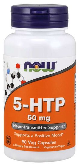 NOW Foods 5-HTP, 50 mg, 90 rostlinných kapslí