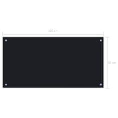 Vidaxl Kuchyňský panel černý 100 x 50 cm tvrzené sklo