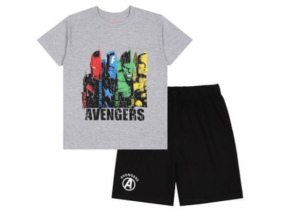 sarcia.eu Avengers Marvel Šedo-černé chlapecké pyžamo s krátkým rukávem, letní pyžamo
