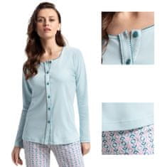 Luna Dámské pyžamo LUNA 599 máta / kalhoty s geometrickým potiskem XL